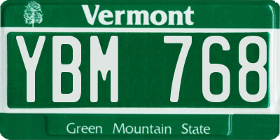 VT license plate YBM768