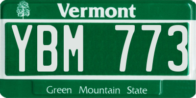 VT license plate YBM773