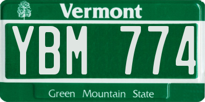 VT license plate YBM774