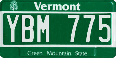 VT license plate YBM775