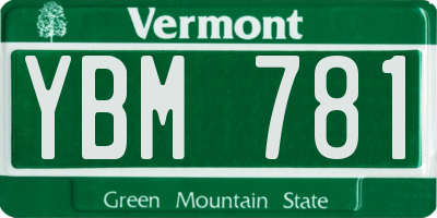 VT license plate YBM781