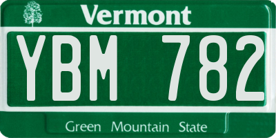 VT license plate YBM782