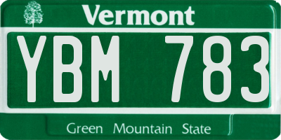 VT license plate YBM783