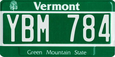 VT license plate YBM784