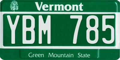 VT license plate YBM785