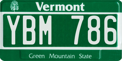 VT license plate YBM786