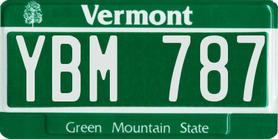 VT license plate YBM787