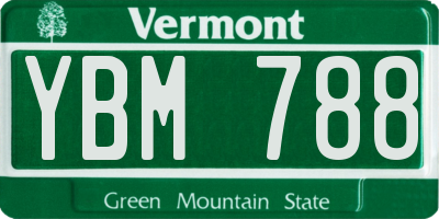 VT license plate YBM788