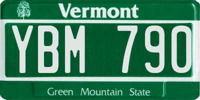 VT license plate YBM790