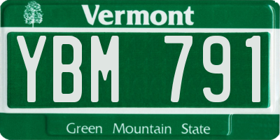 VT license plate YBM791