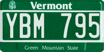 VT license plate YBM795