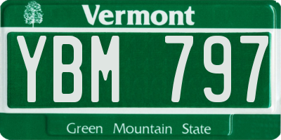 VT license plate YBM797