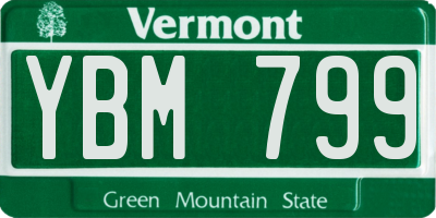 VT license plate YBM799