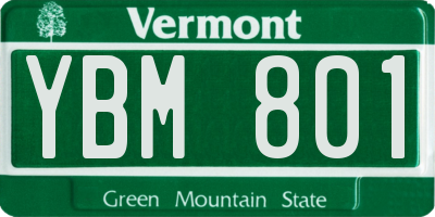 VT license plate YBM801