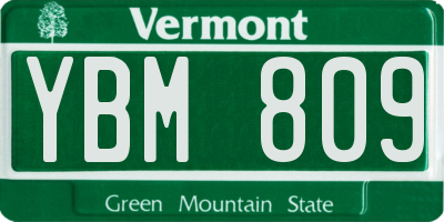 VT license plate YBM809