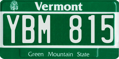 VT license plate YBM815
