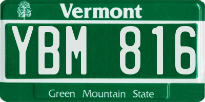 VT license plate YBM816