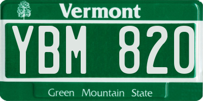 VT license plate YBM820