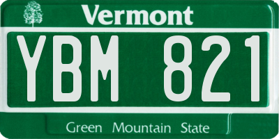 VT license plate YBM821