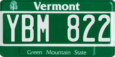 VT license plate YBM822