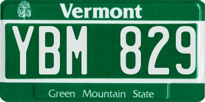 VT license plate YBM829