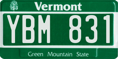 VT license plate YBM831