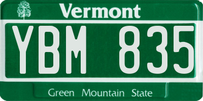 VT license plate YBM835