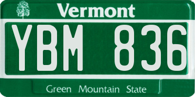 VT license plate YBM836
