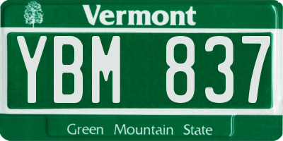 VT license plate YBM837