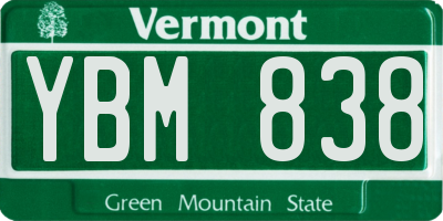 VT license plate YBM838
