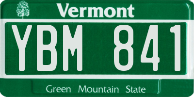 VT license plate YBM841