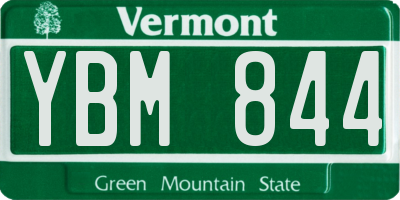 VT license plate YBM844