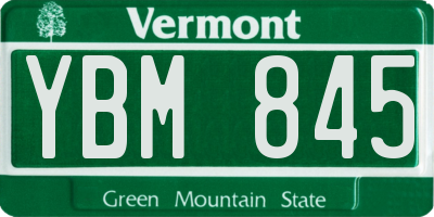 VT license plate YBM845