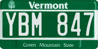 VT license plate YBM847
