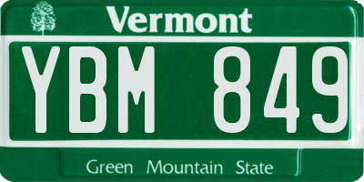VT license plate YBM849