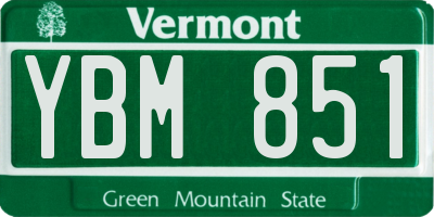 VT license plate YBM851