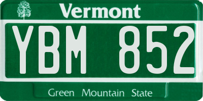 VT license plate YBM852