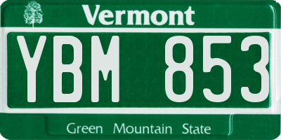VT license plate YBM853