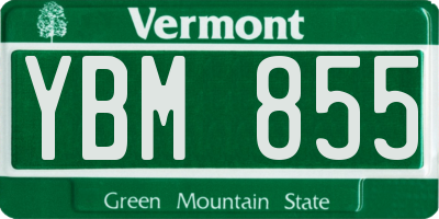 VT license plate YBM855