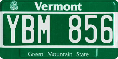 VT license plate YBM856
