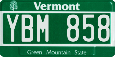 VT license plate YBM858