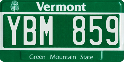 VT license plate YBM859