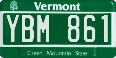 VT license plate YBM861