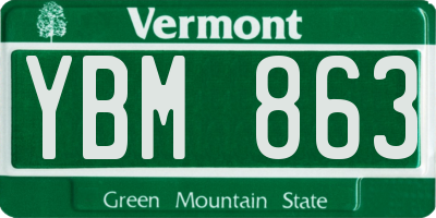 VT license plate YBM863