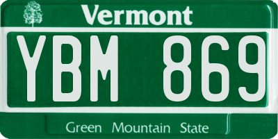 VT license plate YBM869