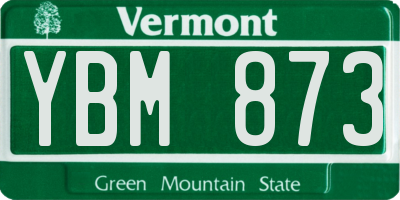 VT license plate YBM873