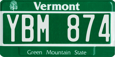 VT license plate YBM874