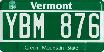 VT license plate YBM876
