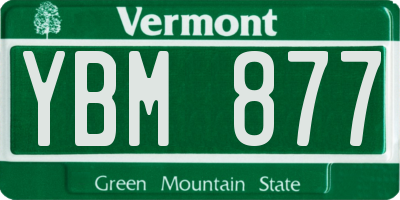 VT license plate YBM877