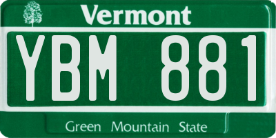VT license plate YBM881